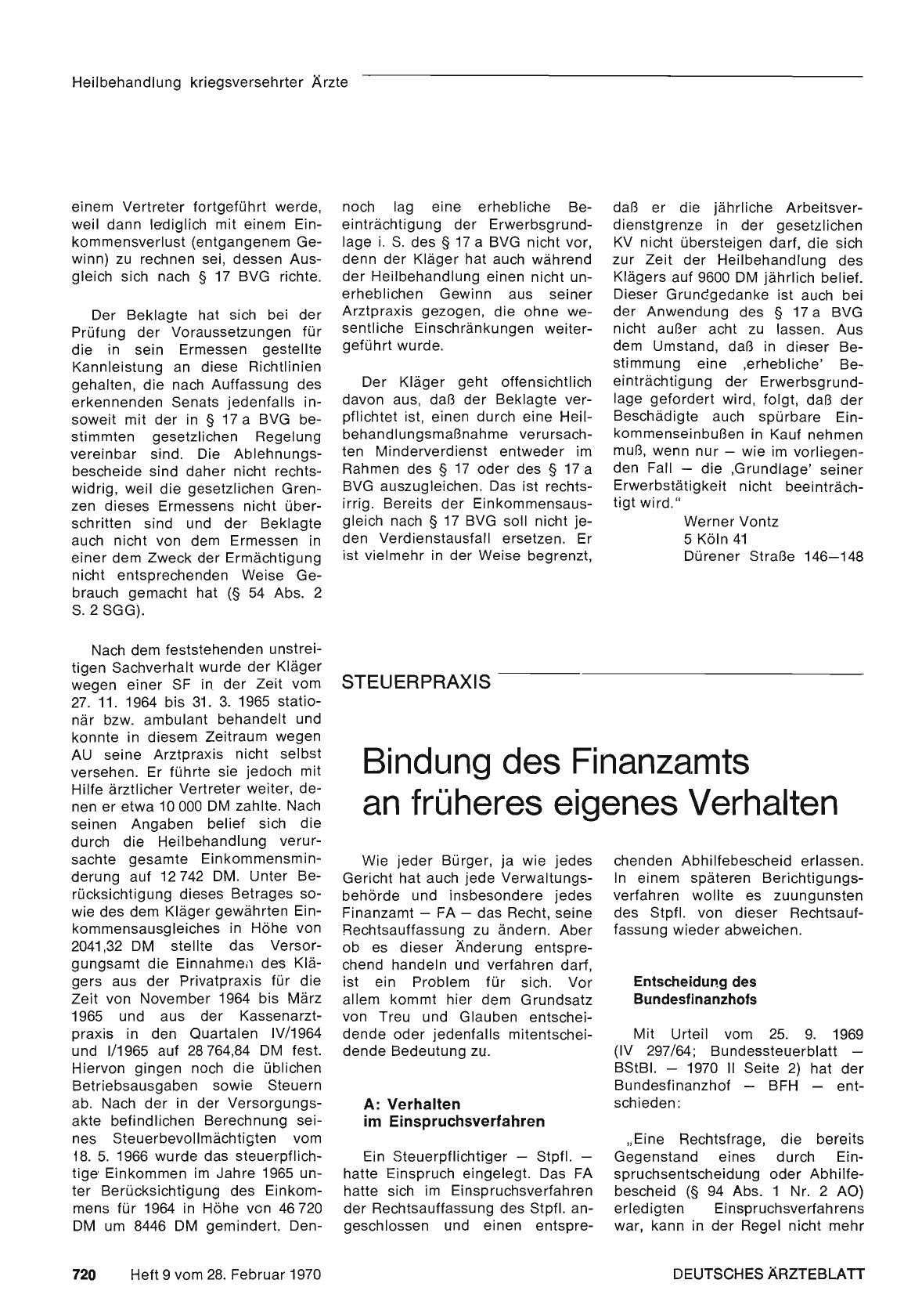 Vorschauseite 1: Bindung des Finanzamts an früheres eigenes Verhalten