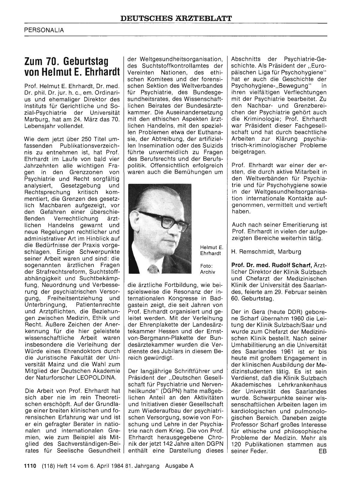 Vorschauseite 1: Prof. Dr. med. Rudolf Scharf