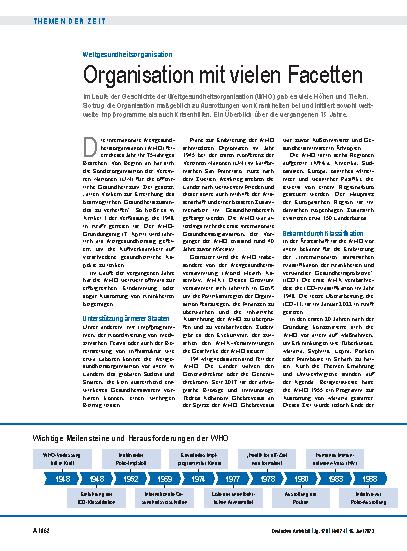 Vorschauseite 1: Weltgesundheitsorganisation: Organisation mit vielen Facetten
