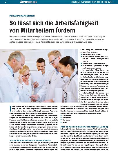 Vorschauseite 1: Personalmanagement: So lässt sich die Arbeitsfähigkeit von Mitarbeitern fördern