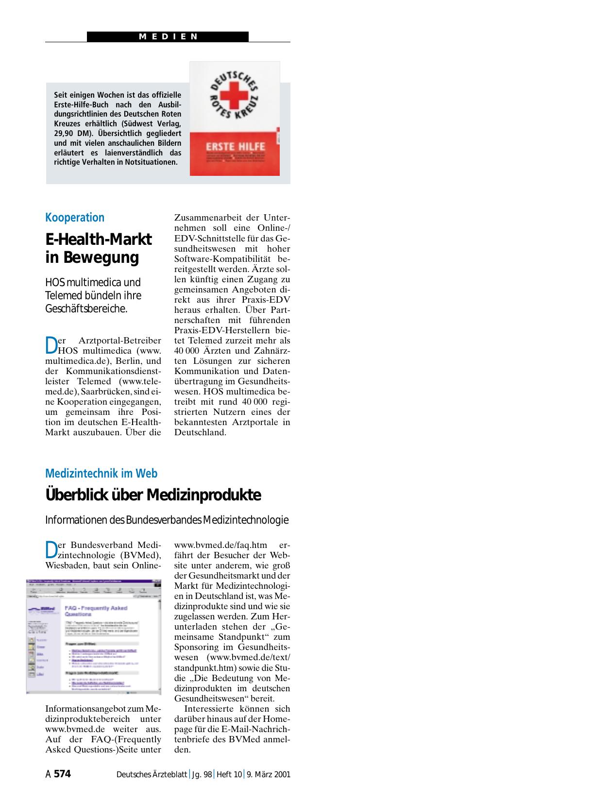 Vorschauseite 1: Medizintechnik im Web: Überblick über Medizinprodukte