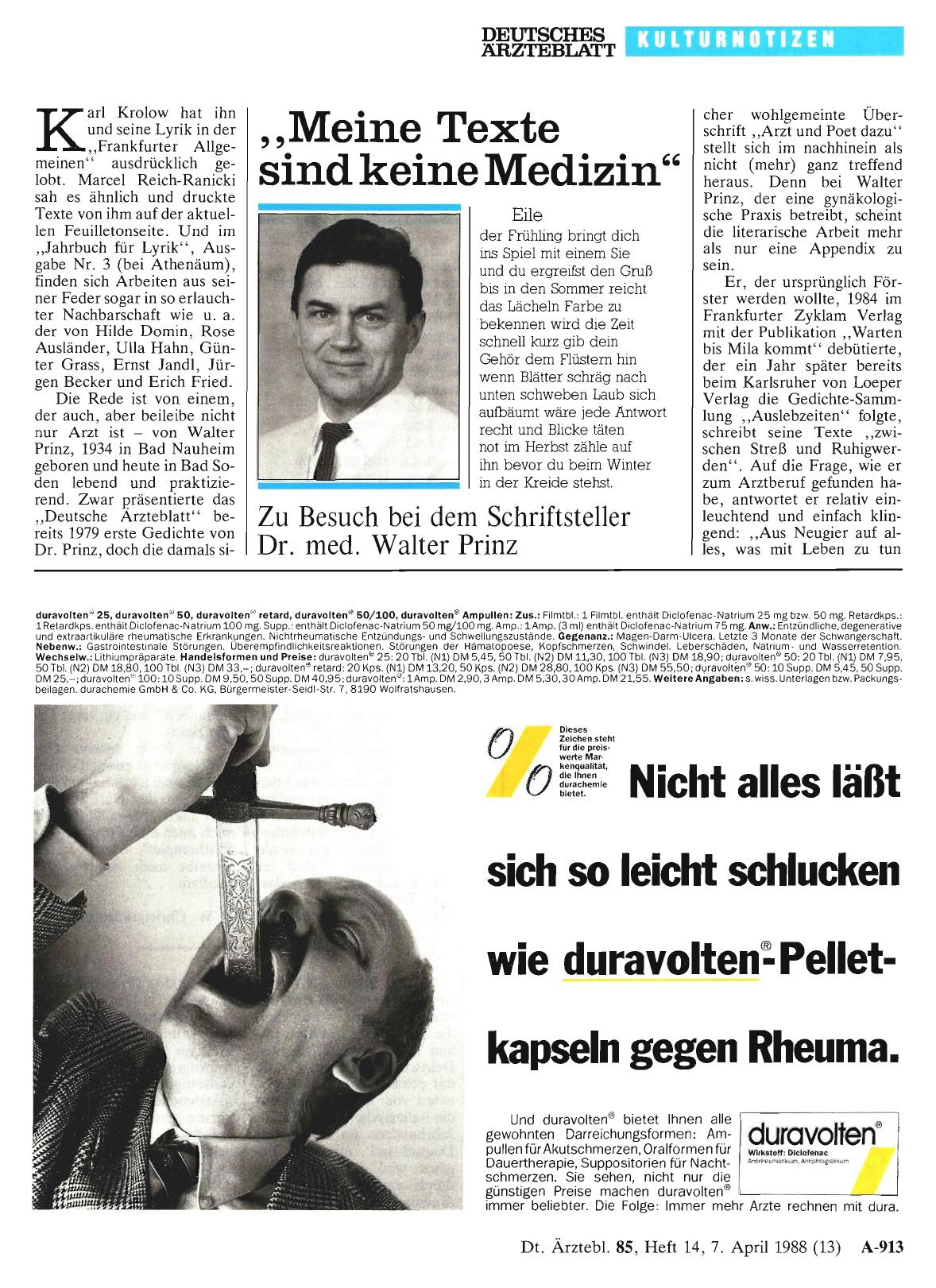 Vorschauseite 1: „Meine Texte sind keine Medizin”