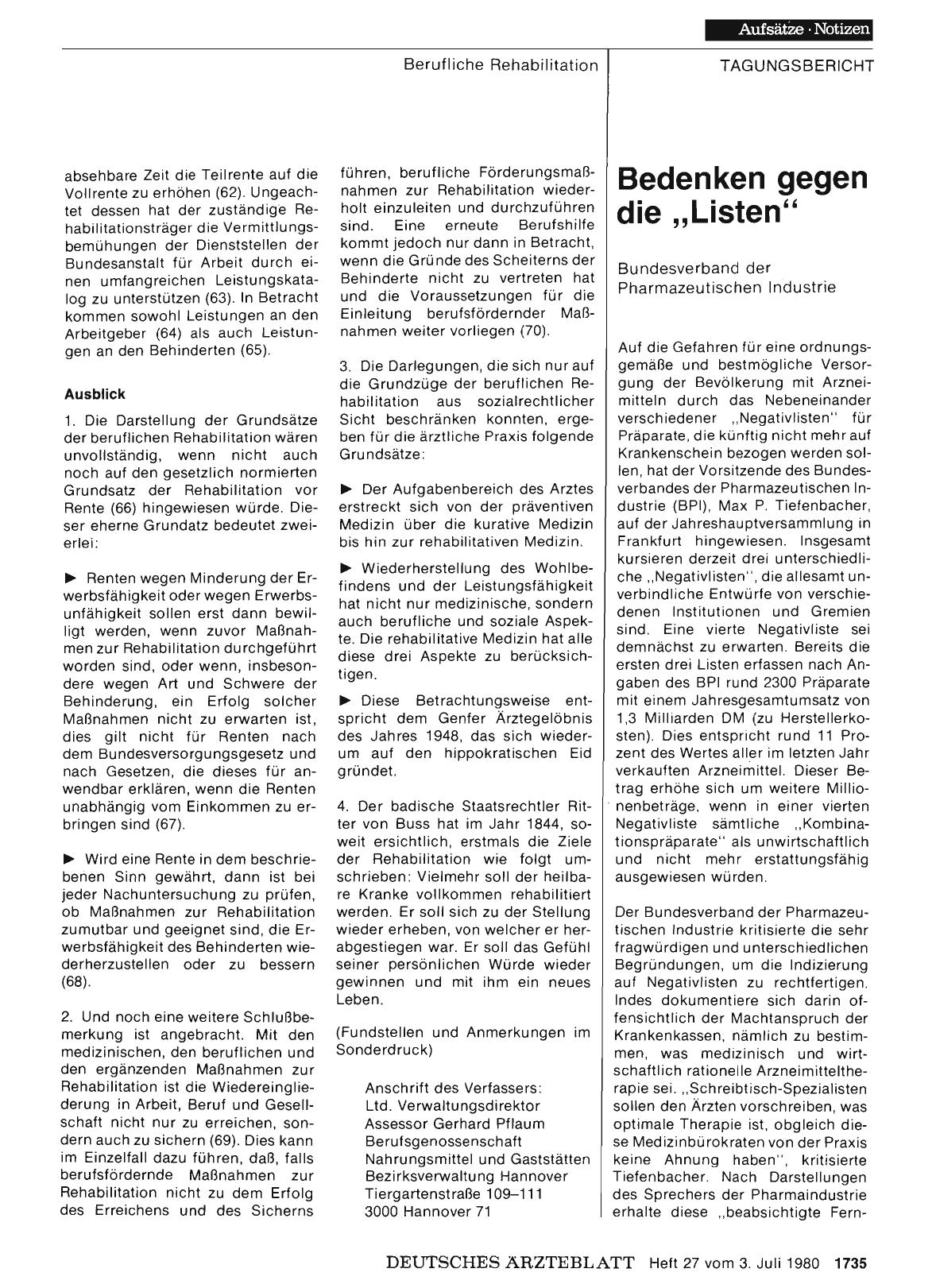Vorschauseite 1: Bedenken gegen die „Listen“