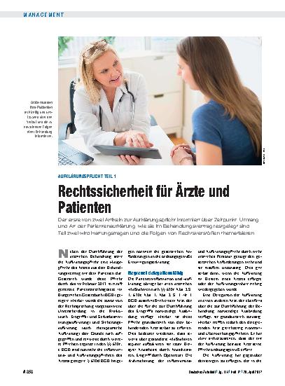 Vorschauseite 1: Aufklärungspflicht Teil 1: Rechtssicherheit für Ärzte und Patienten