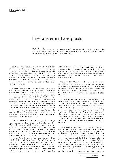 Vorschauseite 1: Brief aus einer Landpraxis