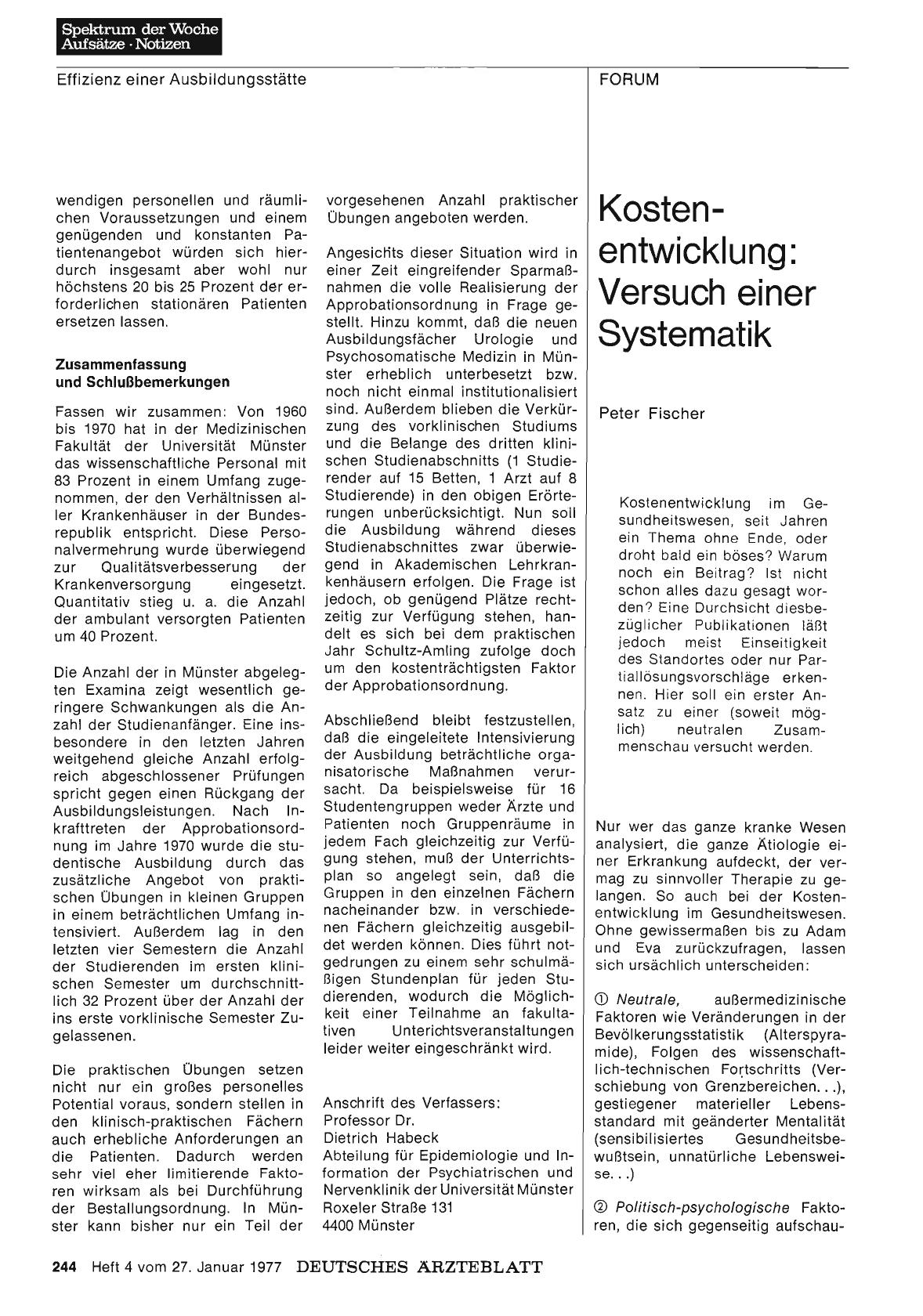 Vorschauseite 1: Kostenentwicklung: Versuch einer Systematik