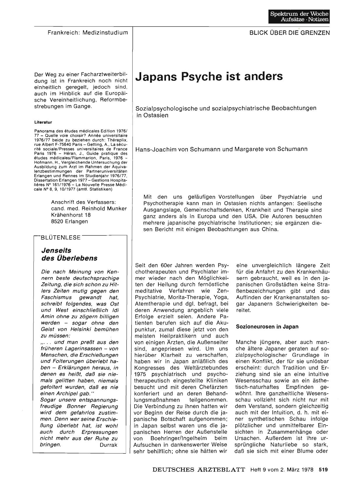 Vorschauseite 1: Japans Psyche ist anders