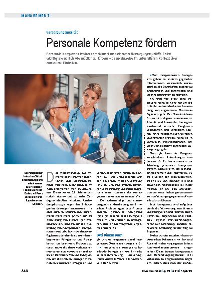 Vorschauseite 1: Versorgungsqualität: Personale Kompetenz fördern