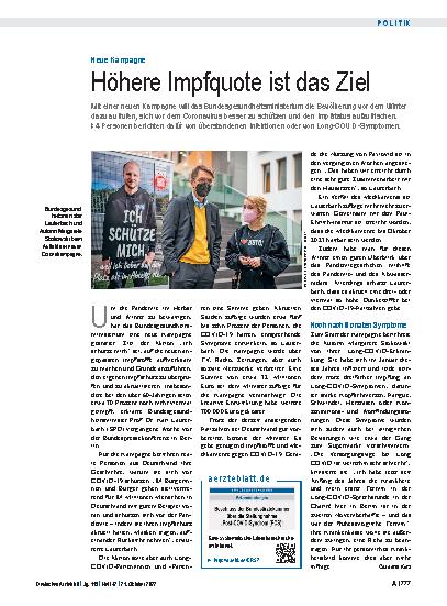 Vorschauseite 1: Neue Kampagne: Höhere Impfquote ist das Ziel