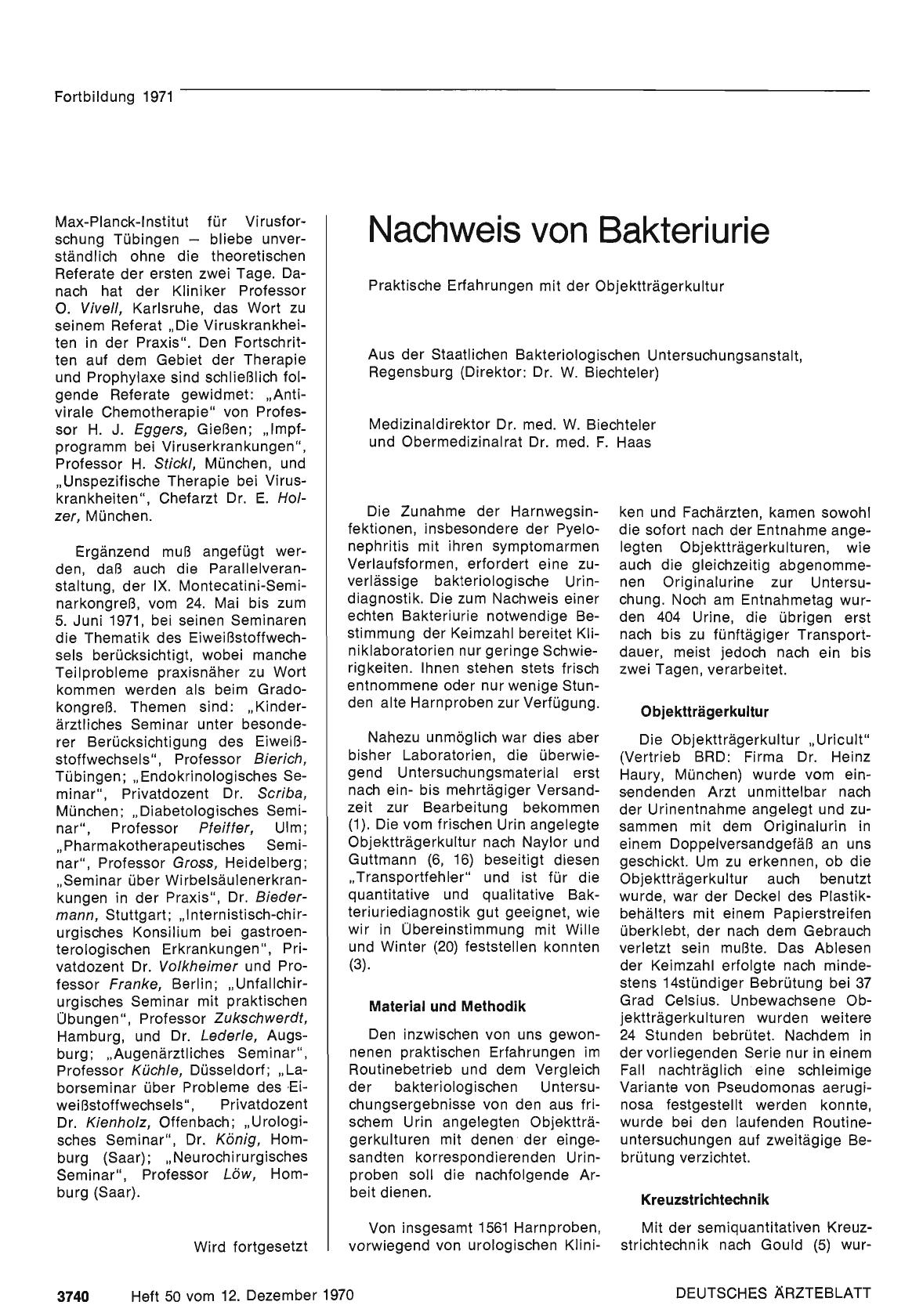 Vorschauseite 1: Nachweis von Bakteriurie