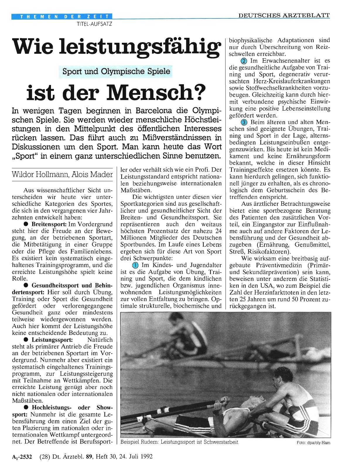 Vorschauseite 1: Sport und Olympische Spiele: Wie leistungsfähig ist der Mensch?
