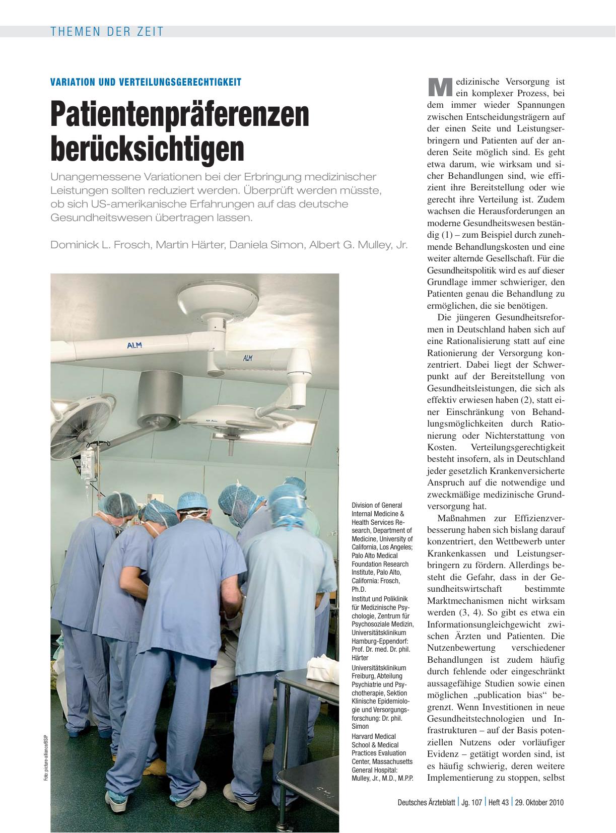 Vorschauseite 1: Variation und Verteilungsgerechtigkeit: Patientenpräferenzen berücksichtigen