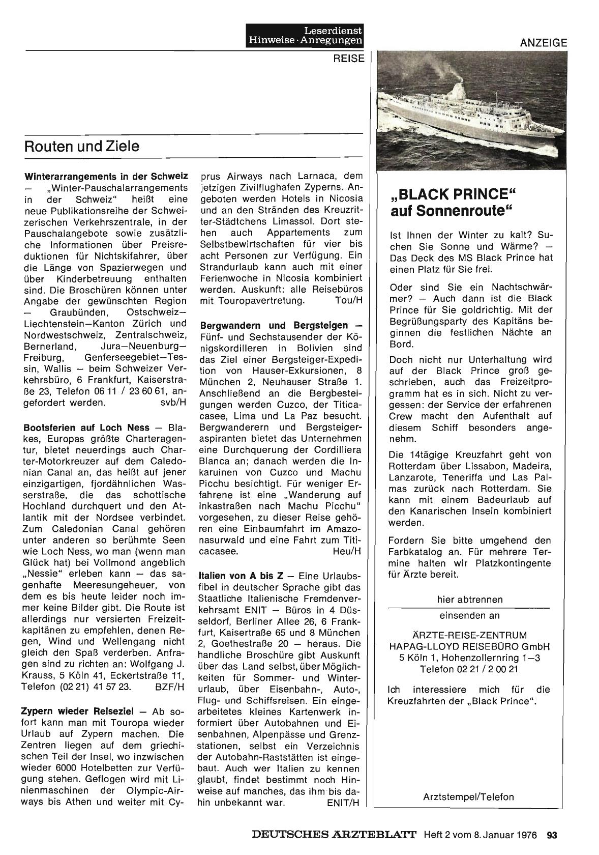 Vorschauseite 1: Routen und Ziele