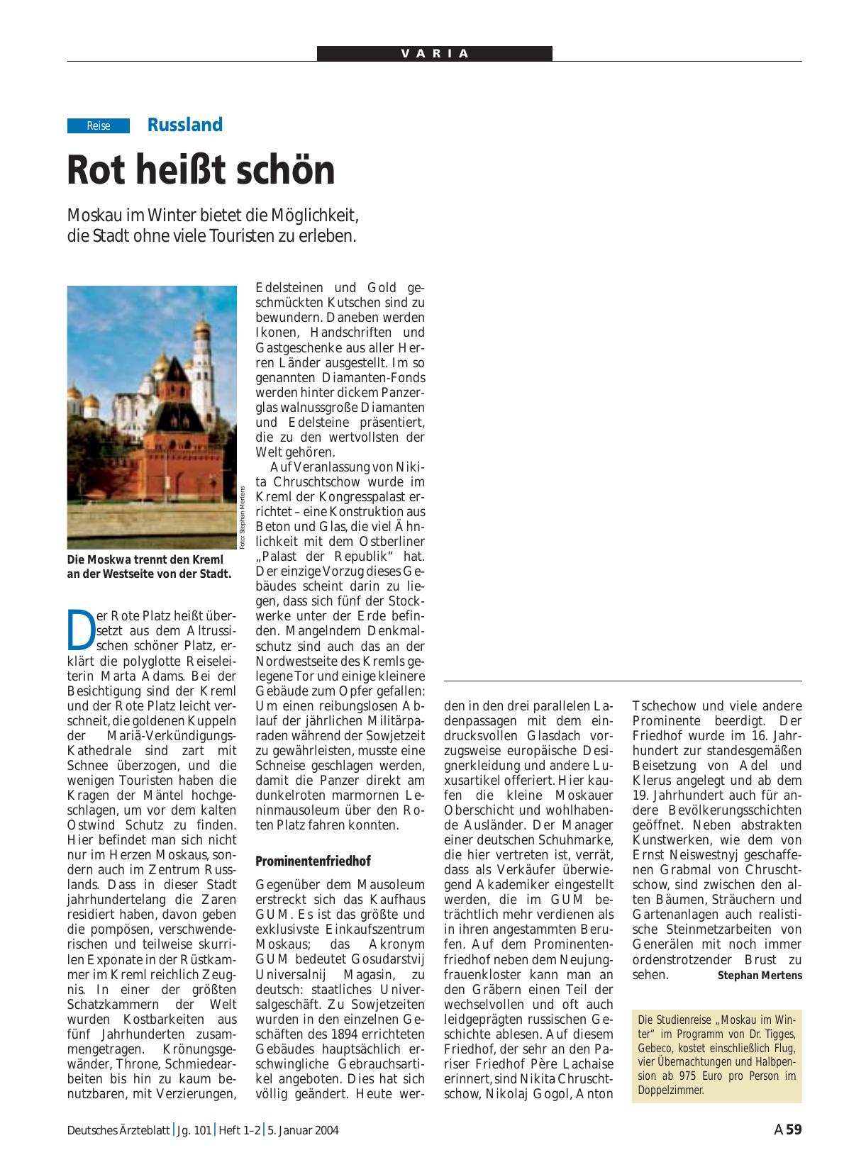Vorschauseite 1: Russland: Rot heißt schön