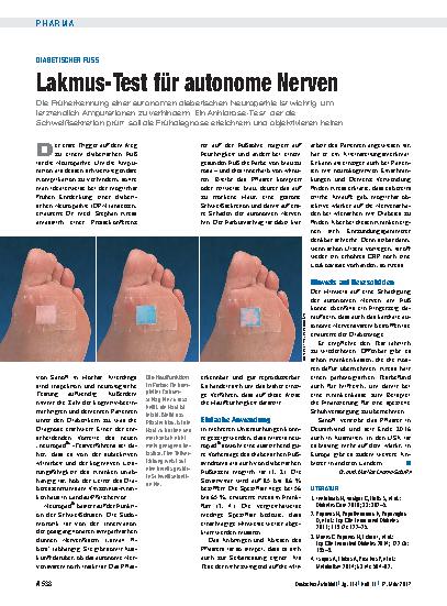 Vorschauseite 1: Diabetischer Fuss: Lakmus-Test für autonome Nerven