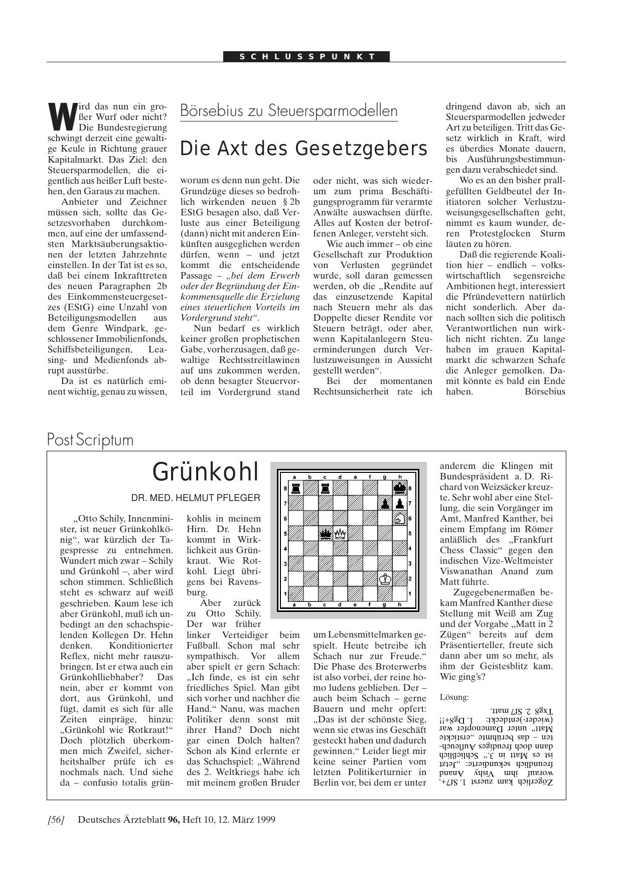 Vorschauseite 1: Börsebius zu Steuersparmodellen: Die Axt des Gesetzgebers