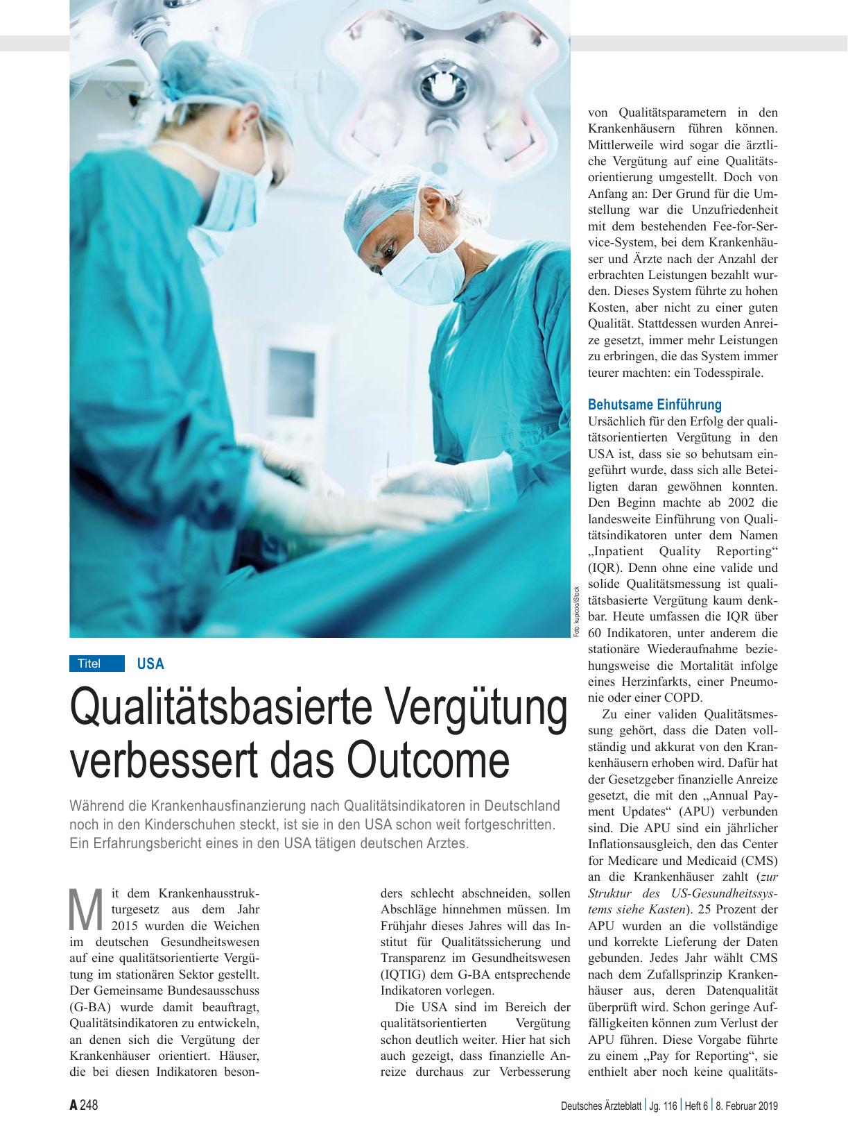 Vorschauseite 1: USA: Qualitätsbasierte Vergütung verbessert das Outcome