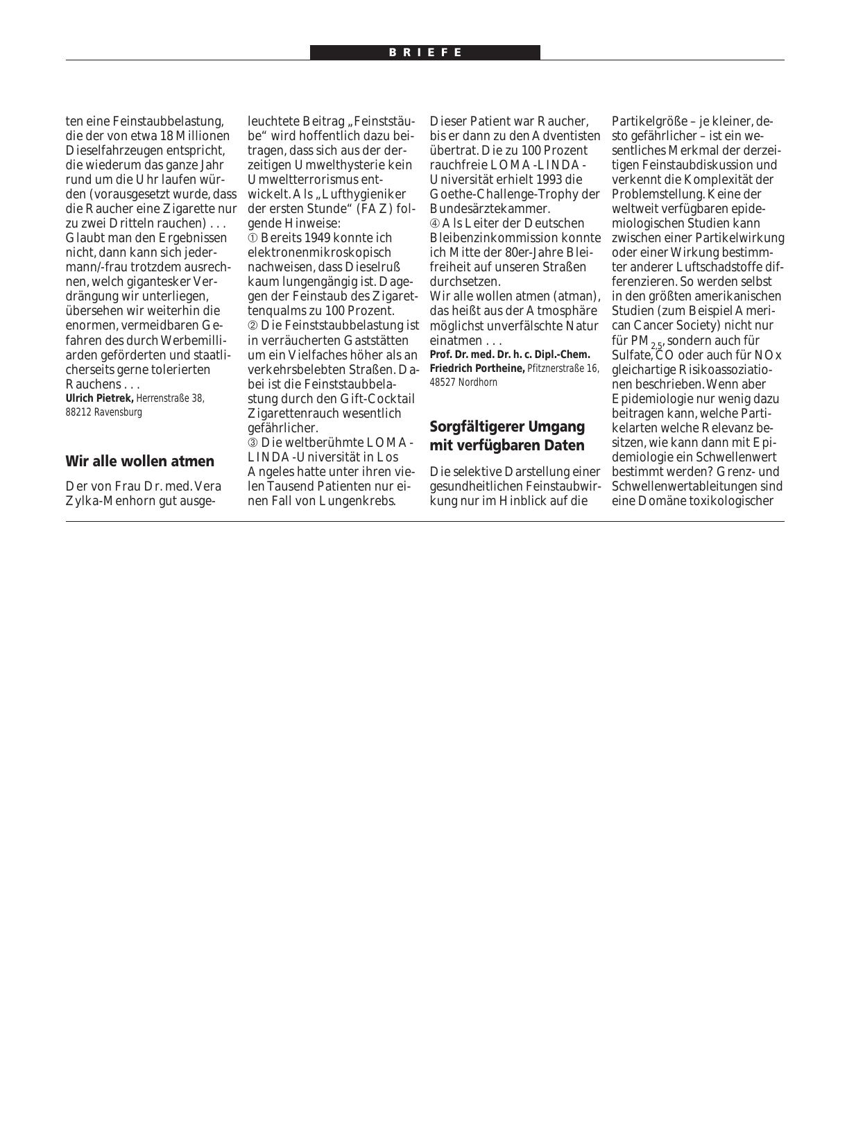 Vorschauseite 1: Luftschadstoffe: Sorgfältigerer Umgang mit verfügbaren Daten