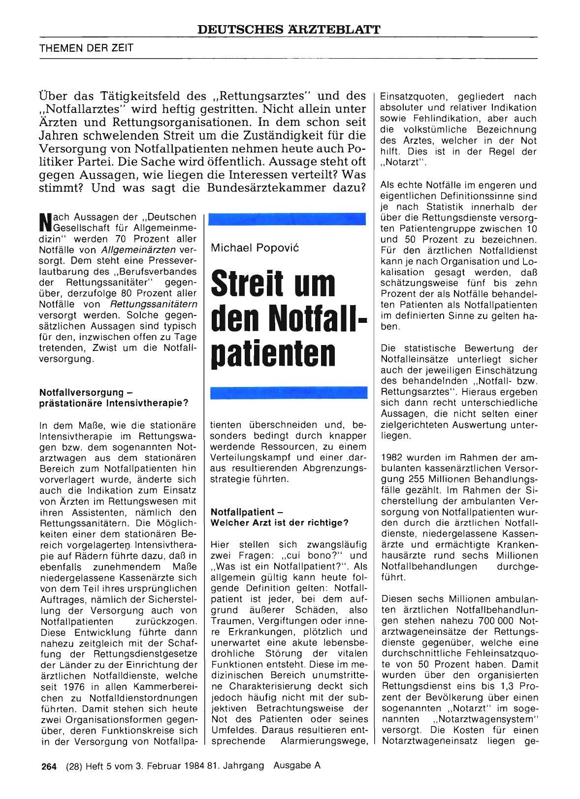 Vorschauseite 1: Streit um den Notfallpatienten