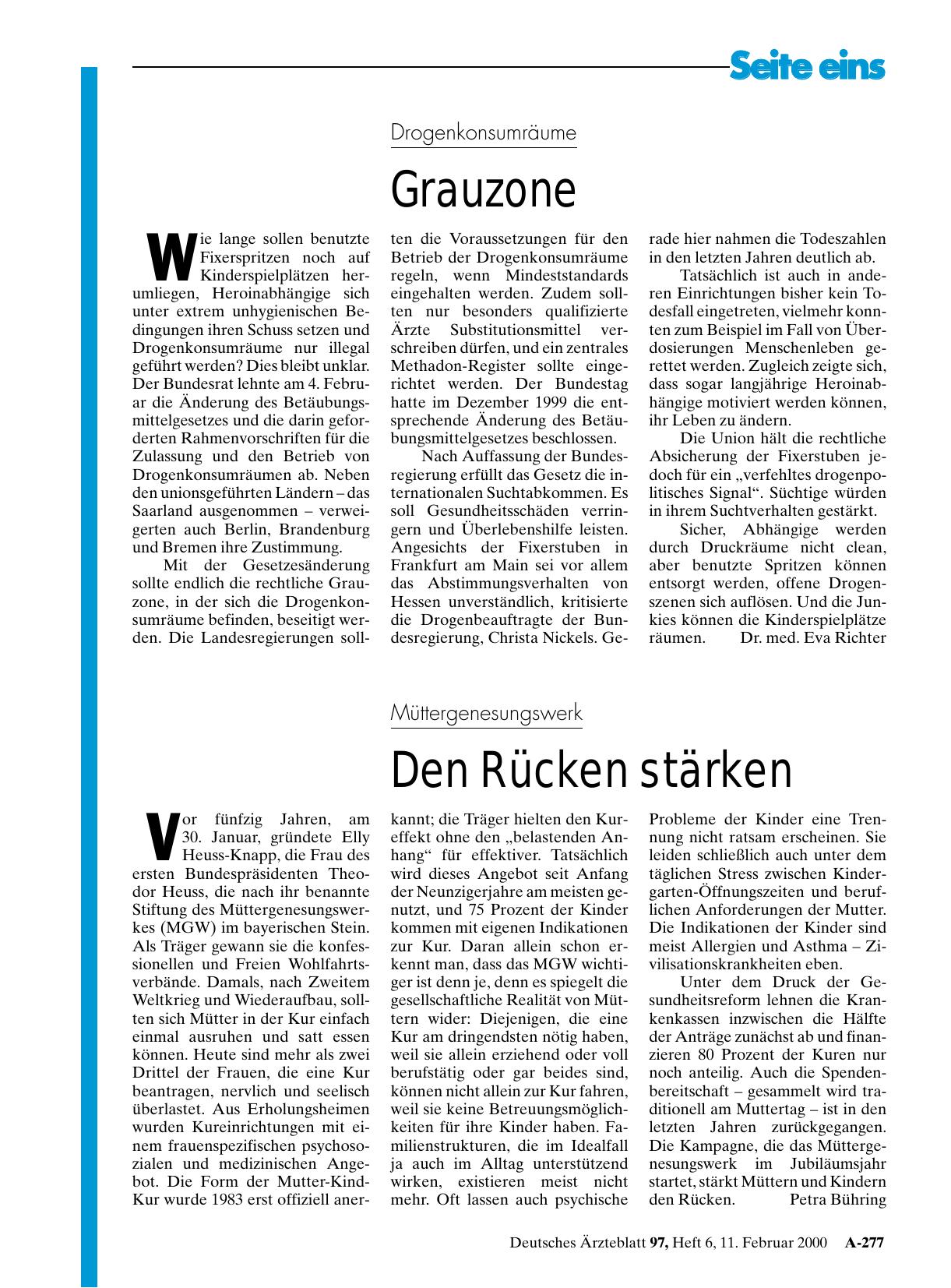 Vorschauseite 1: Müttergenesungswerk: Den Rücken stärken