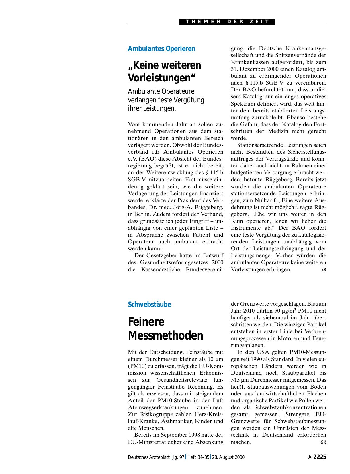 Vorschauseite 1: Schwebstäube: Feinere Messmethoden