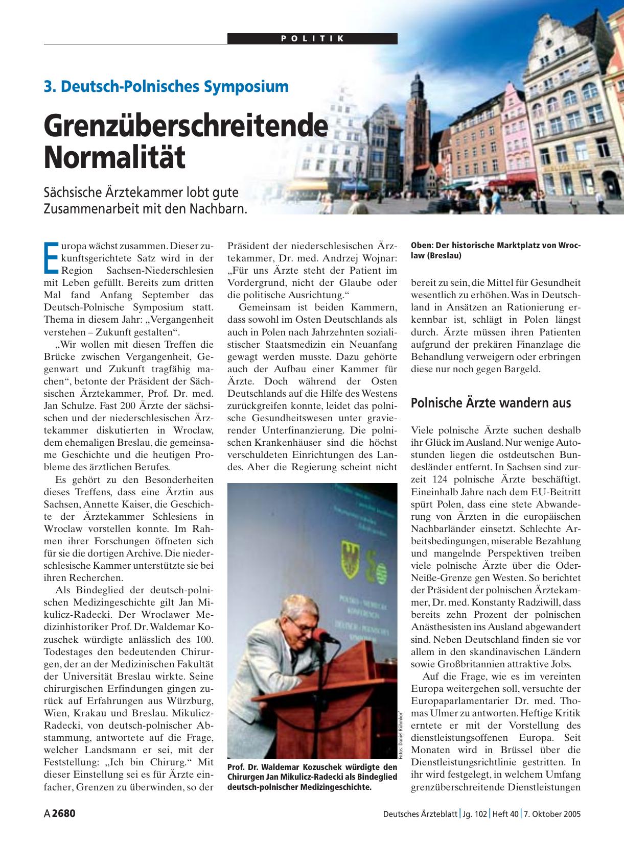 Vorschauseite 1: 3. Deutsch-Polnisches Symposium: Grenzüberschreitende Normalität