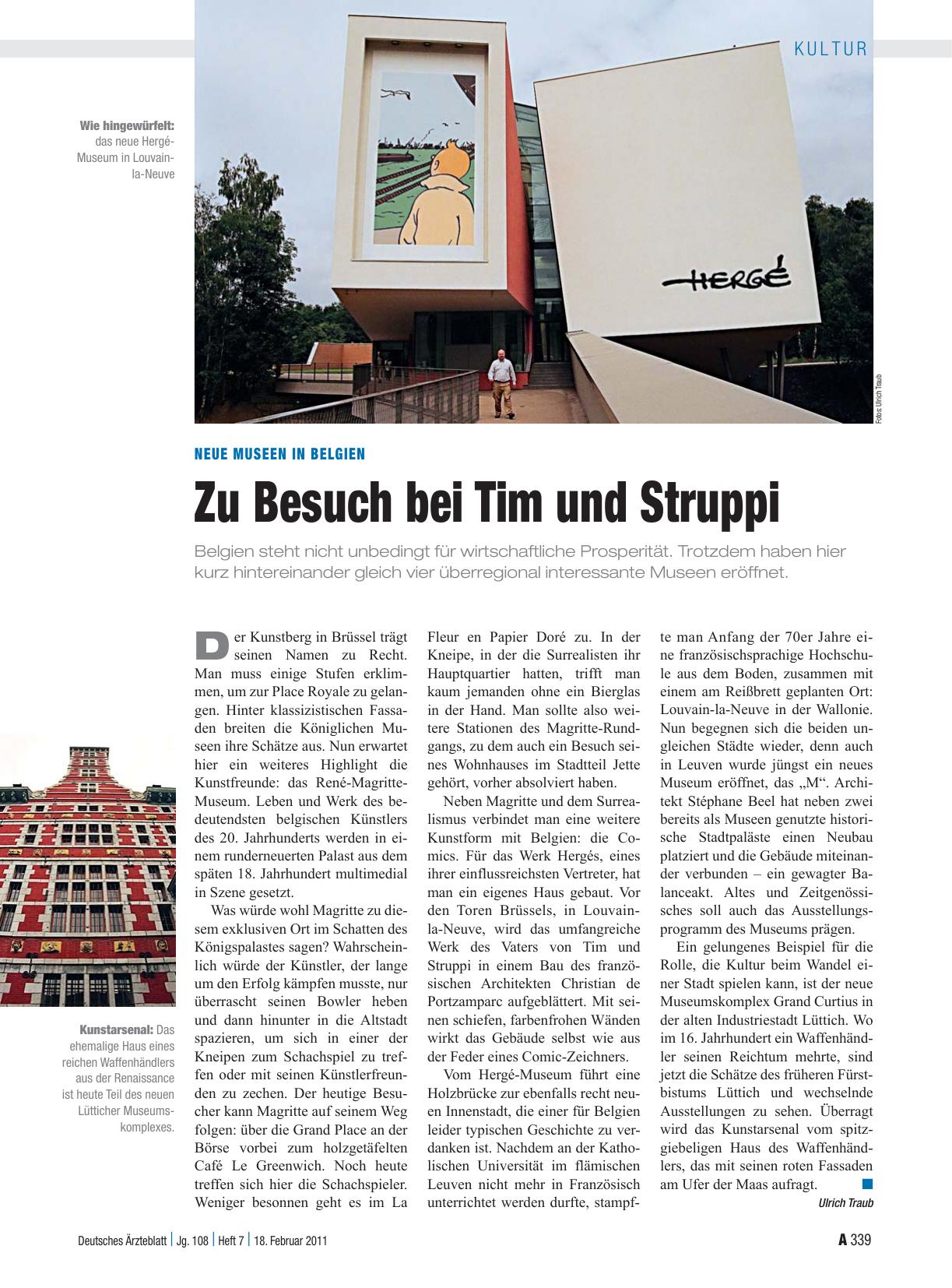 Vorschauseite 1: Neue Museen in Belgien: Zu Besuch bei Tim und Struppi