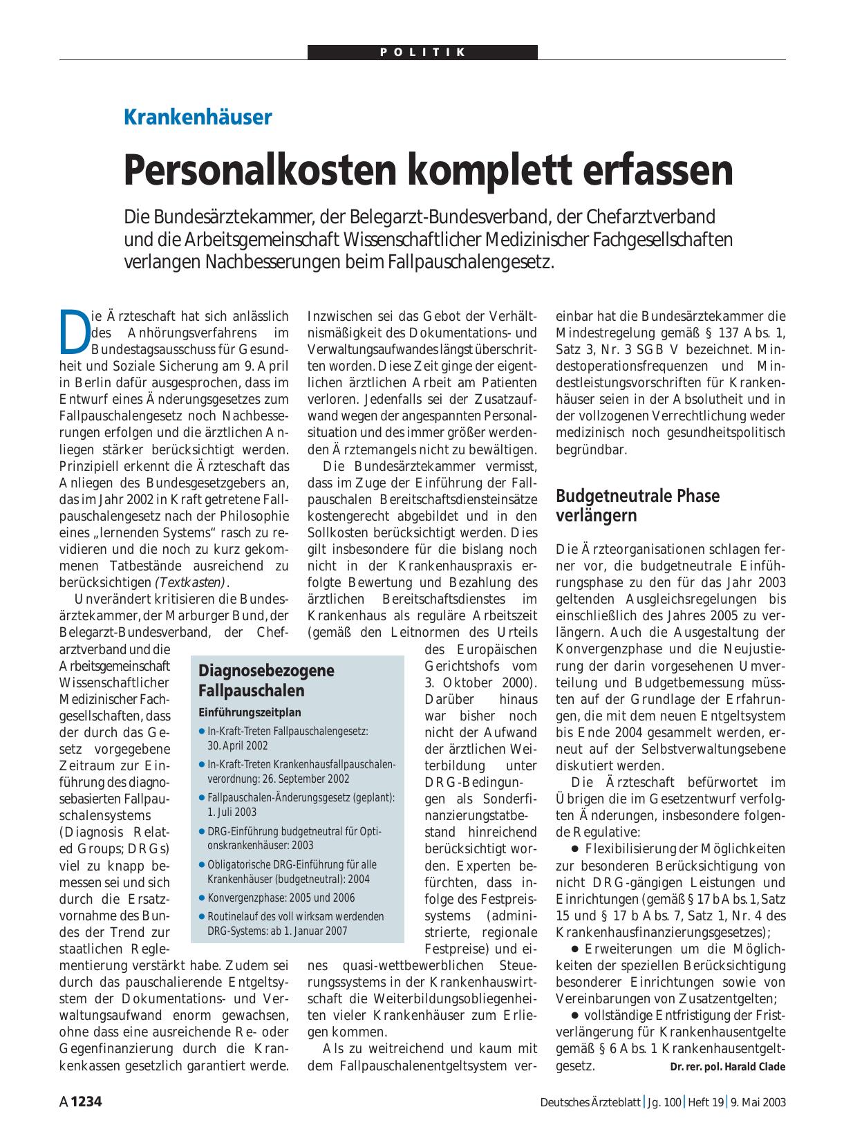 Vorschauseite 1: Krankenhäuser: Personalkosten komplett erfassen