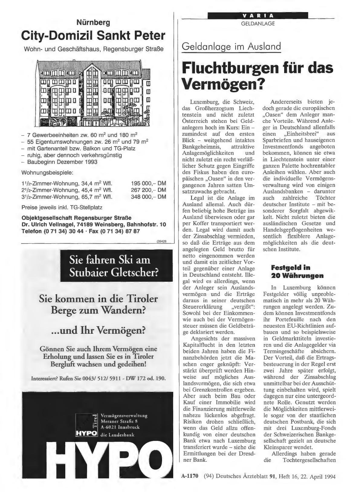 Vorschauseite 1: Geldanlage im Ausland. Fluchtburgen für das Vermögen?