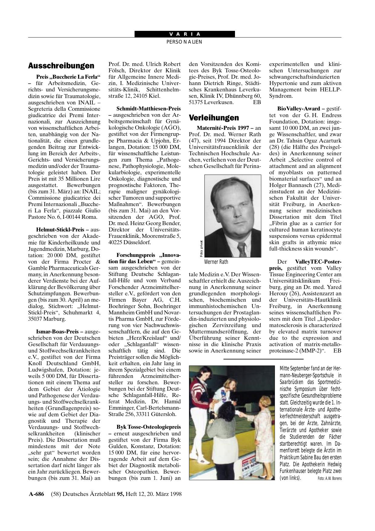 Vorschauseite 1: Sportmedizinisches Symposium über fechtspezifische Gesundheitsprobleme