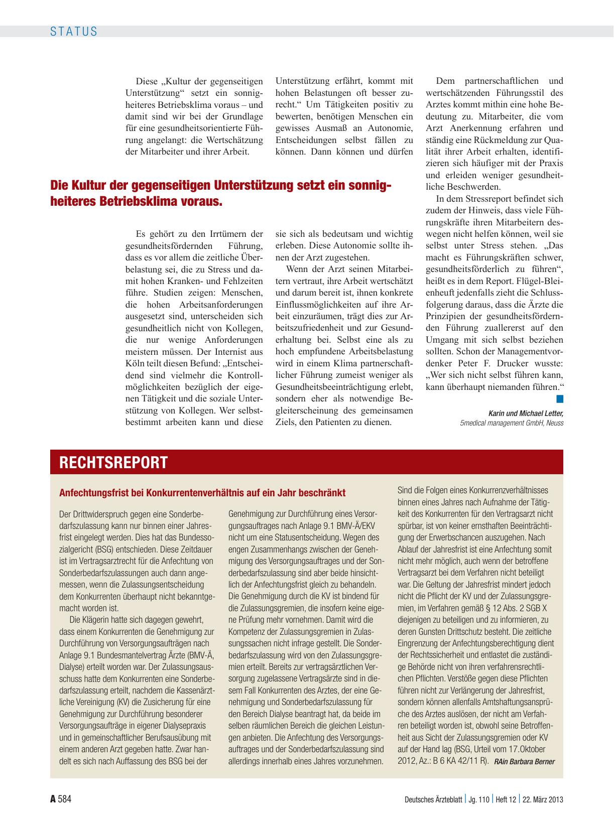Vorschauseite 1: Anfechtungsfrist bei Konkurrentenverhältnis auf ein Jahr beschränkt