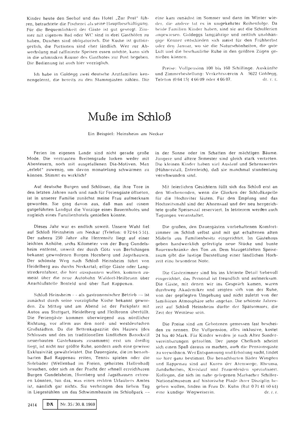 Vorschauseite 1: Muße im Schloß