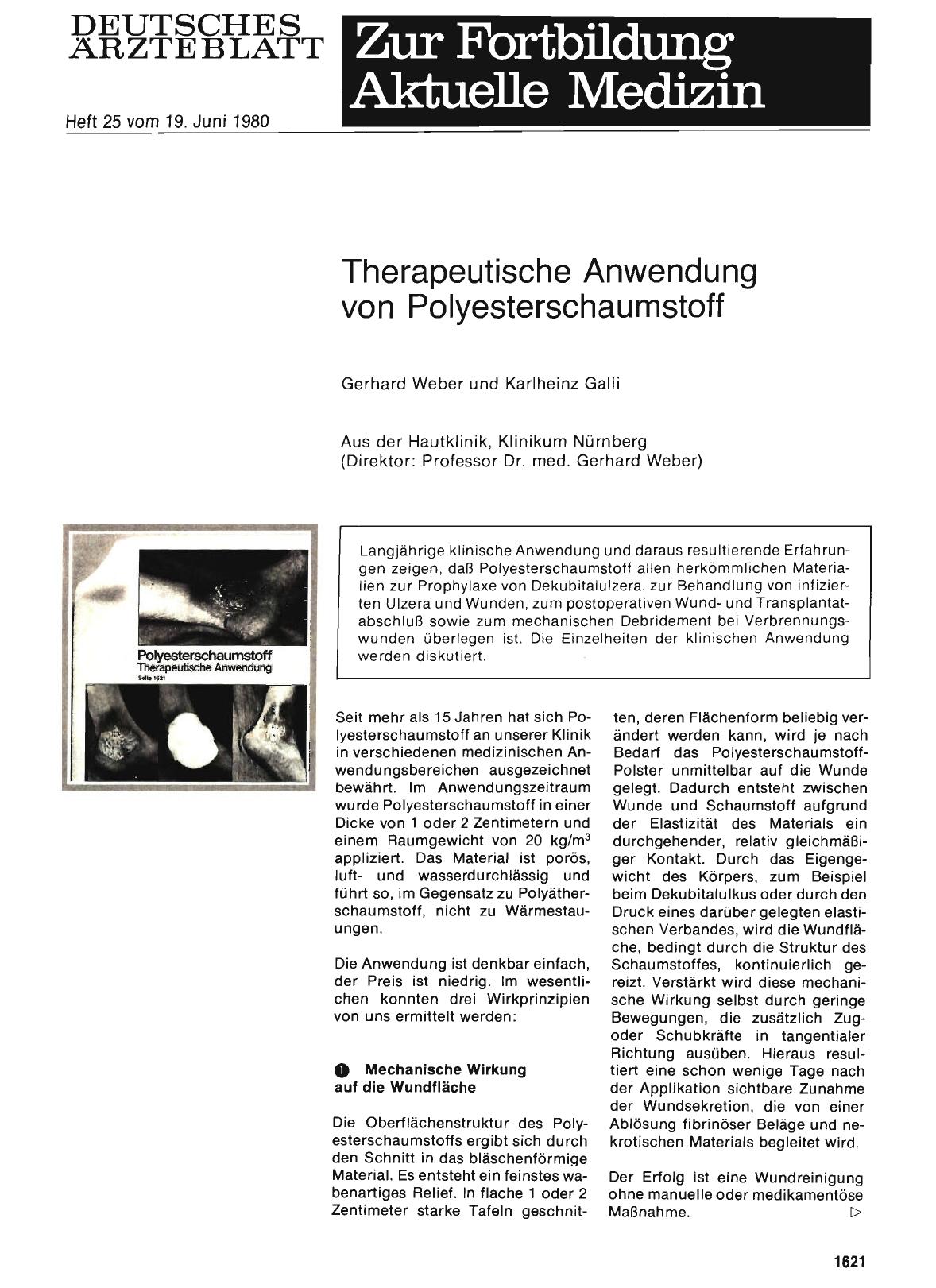 Vorschauseite 1: Therapeutische Anwendung von Polyesterschaumstoff