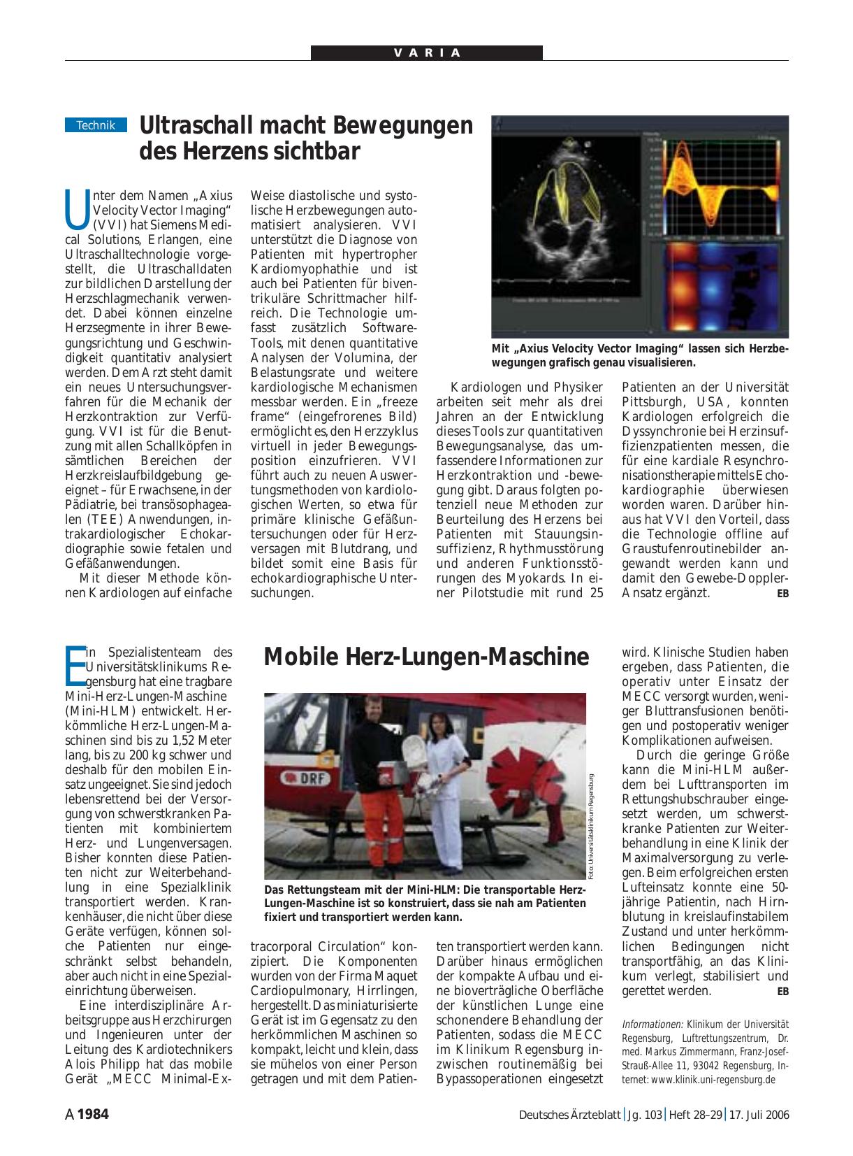 Vorschauseite 1: Mobile Herz-Lungen-Maschine