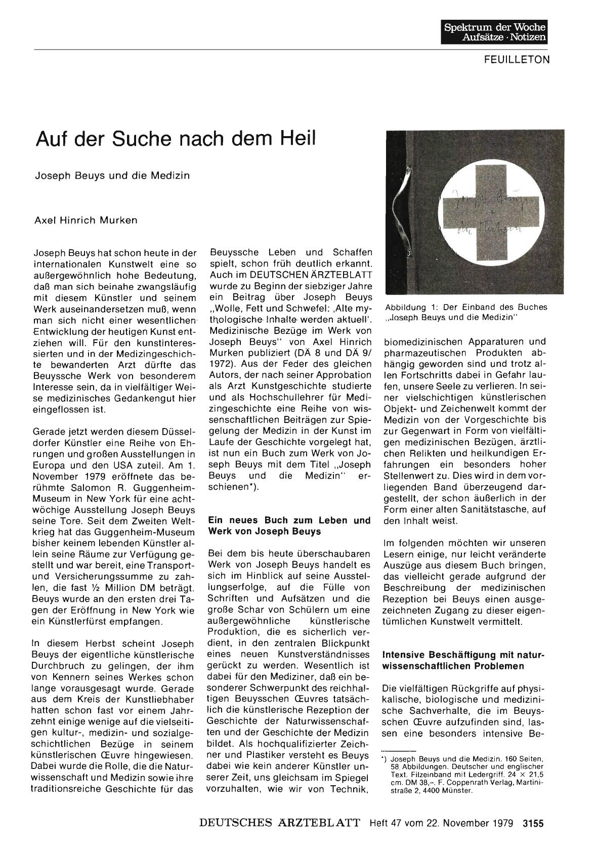 Vorschauseite 1: Auf der Suche nach dem Heil: Joseph Beuys und die Medizin