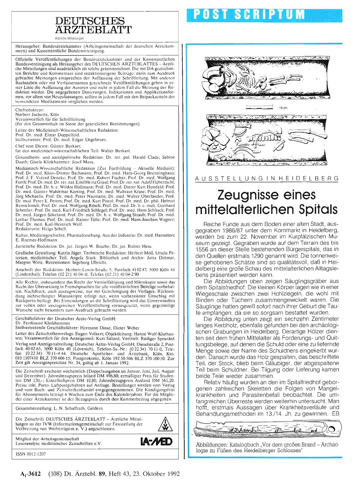 Vorschauseite 1: Ausstellung in Heidelberg: Zeugnisse eines mittelalterlichen Spitals