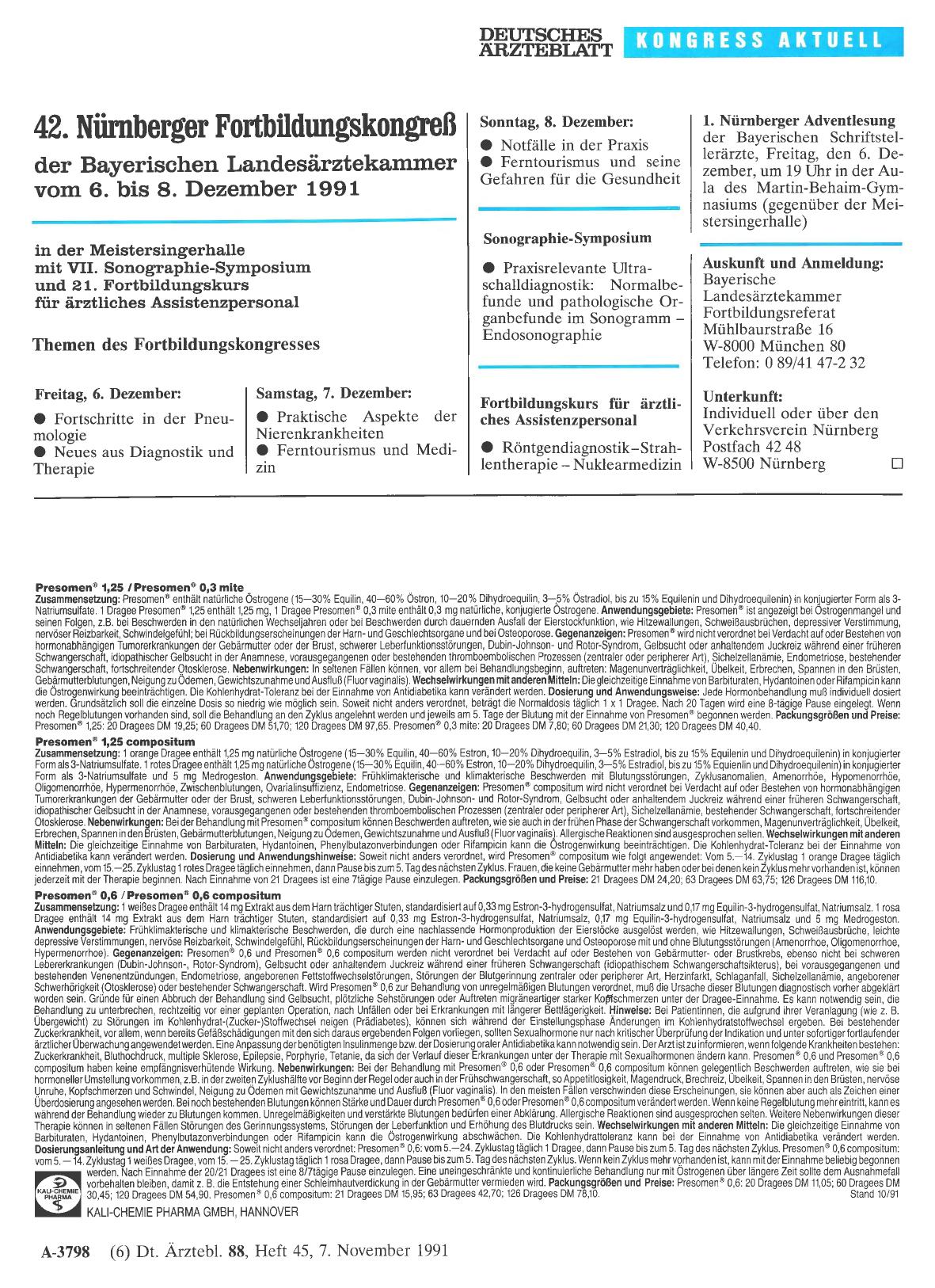 Vorschauseite 1: 42. Nürnberger Fortbildungskongreß