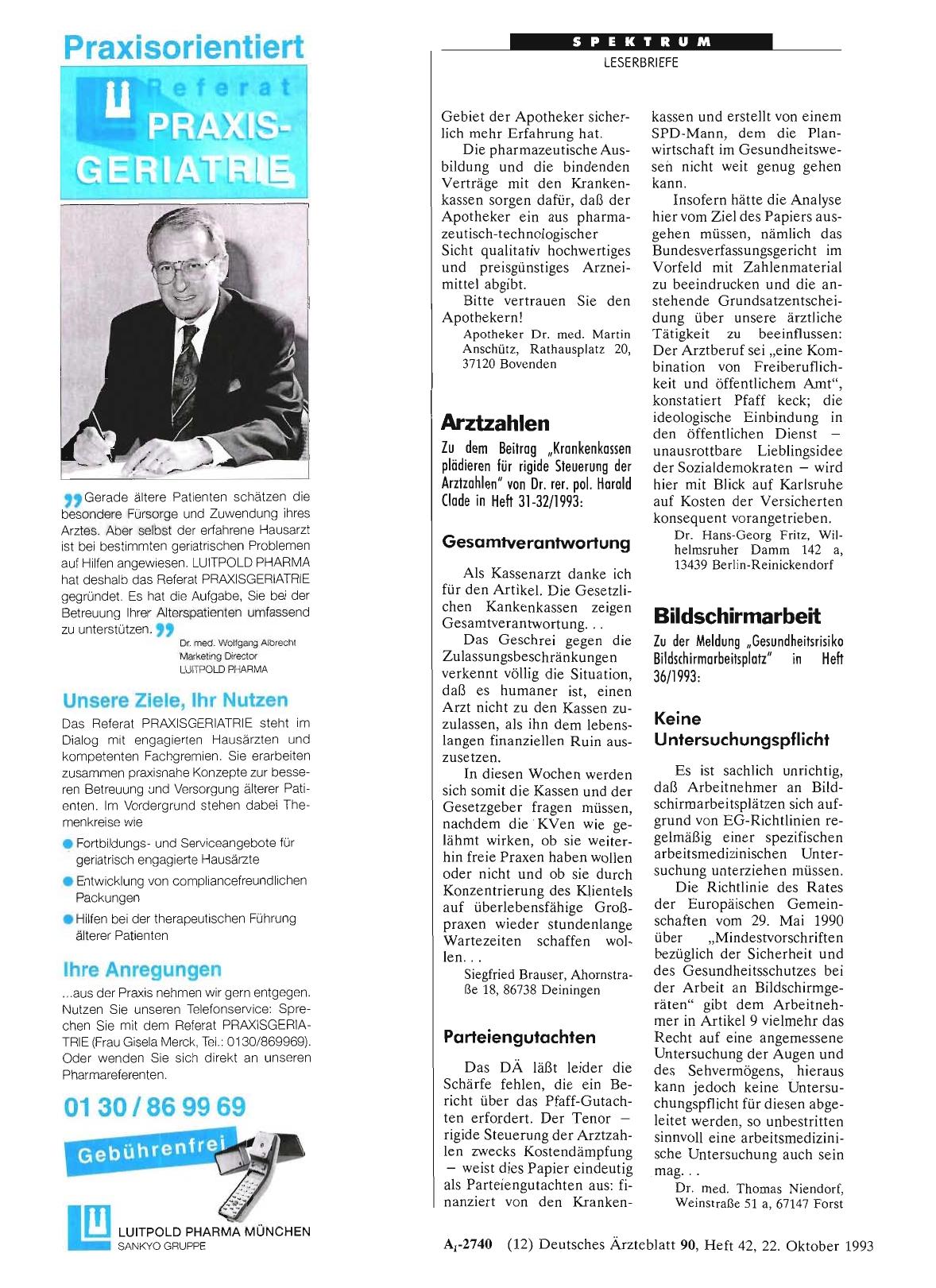 Vorschauseite 1: Arztzahlen: Gesamtverantwortung