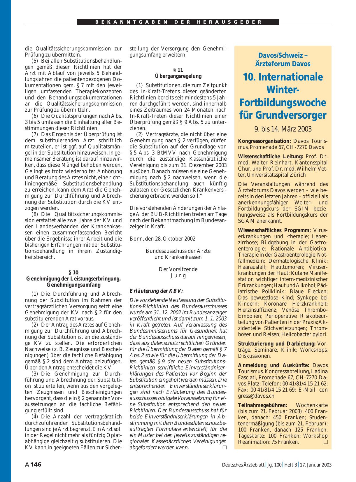 Vorschauseite 1: 10. Internationale Winter-Fortbildungswoche für Grundversorger
