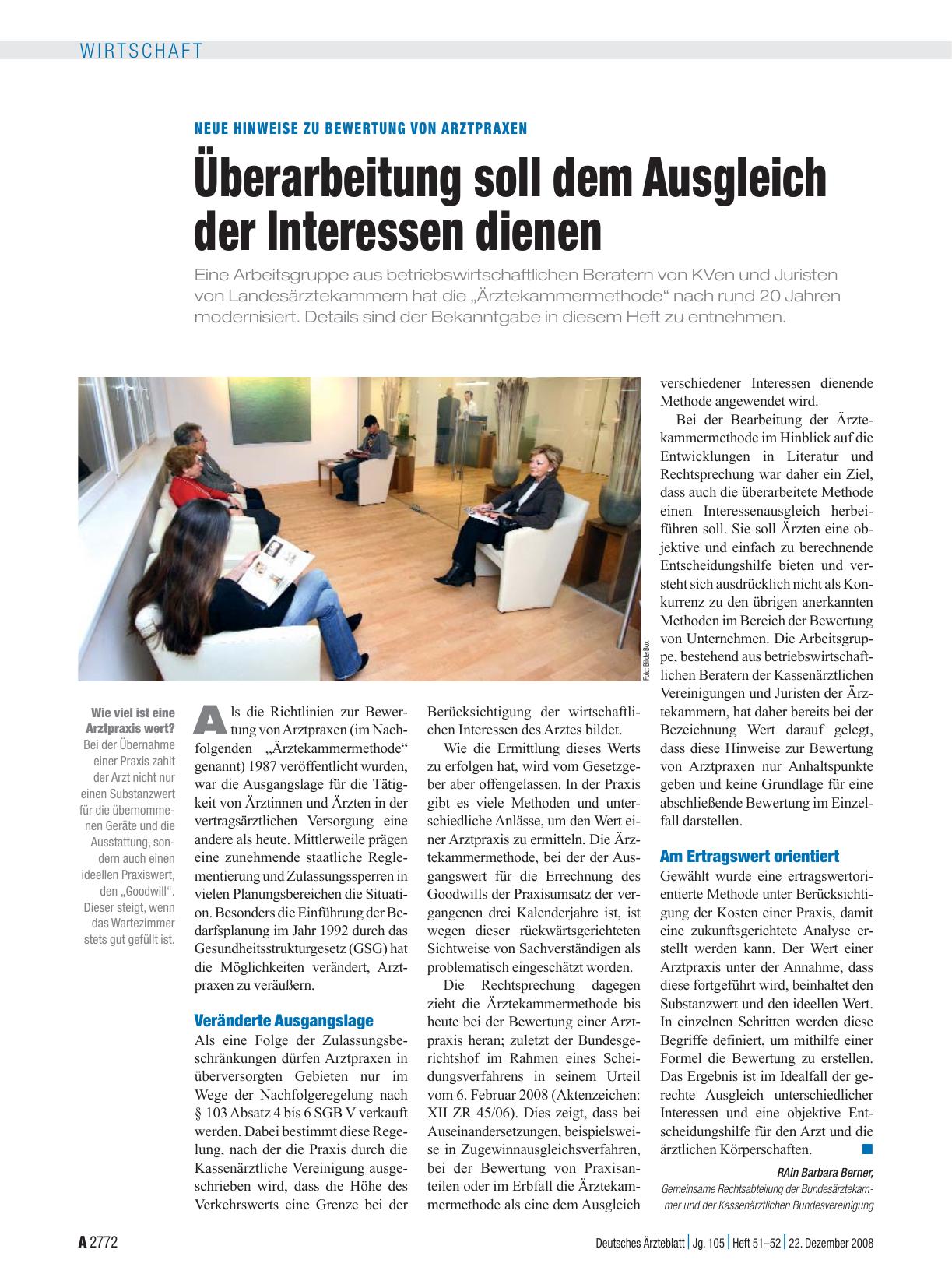 Vorschauseite 1: Neue Hinweise zu Bewertungen von Arztpraxen: Überarbeitung soll dem Ausgleich der Interessen dienen