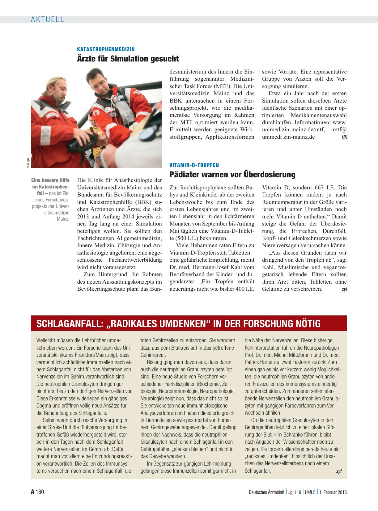 Vorschauseite 1: Schlaganfall: „Radikales Umdenken“ in der Forschung nötig