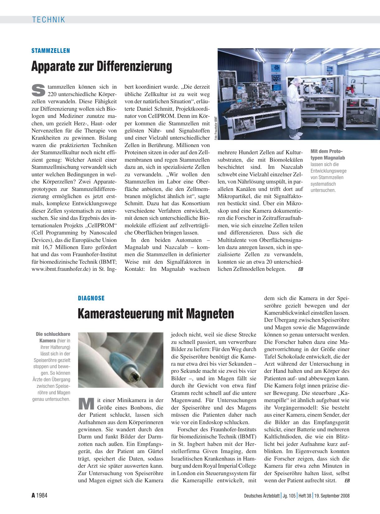Vorschauseite 1: Diagnose: Kamerasteuerung mit Magneten