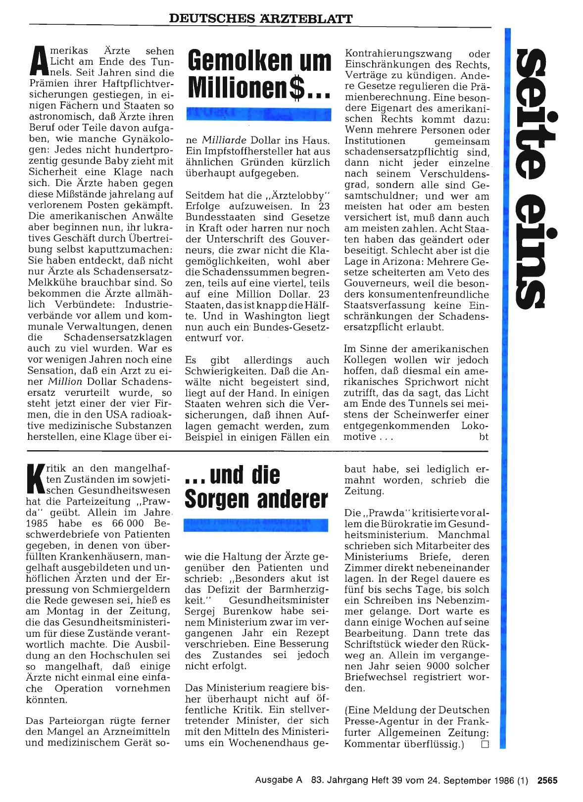 Vorschauseite 1: Gemolken um Millionen $. ..