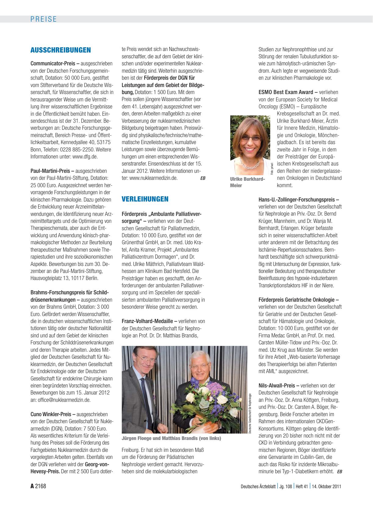 Vorschauseite 1: Verleihungen