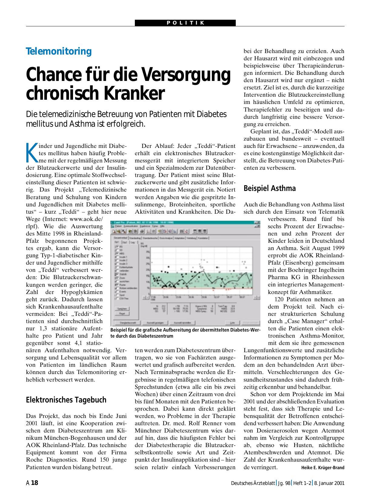 Vorschauseite 1: Telemonitoring: Chance für die Versorgung chronisch Kranker