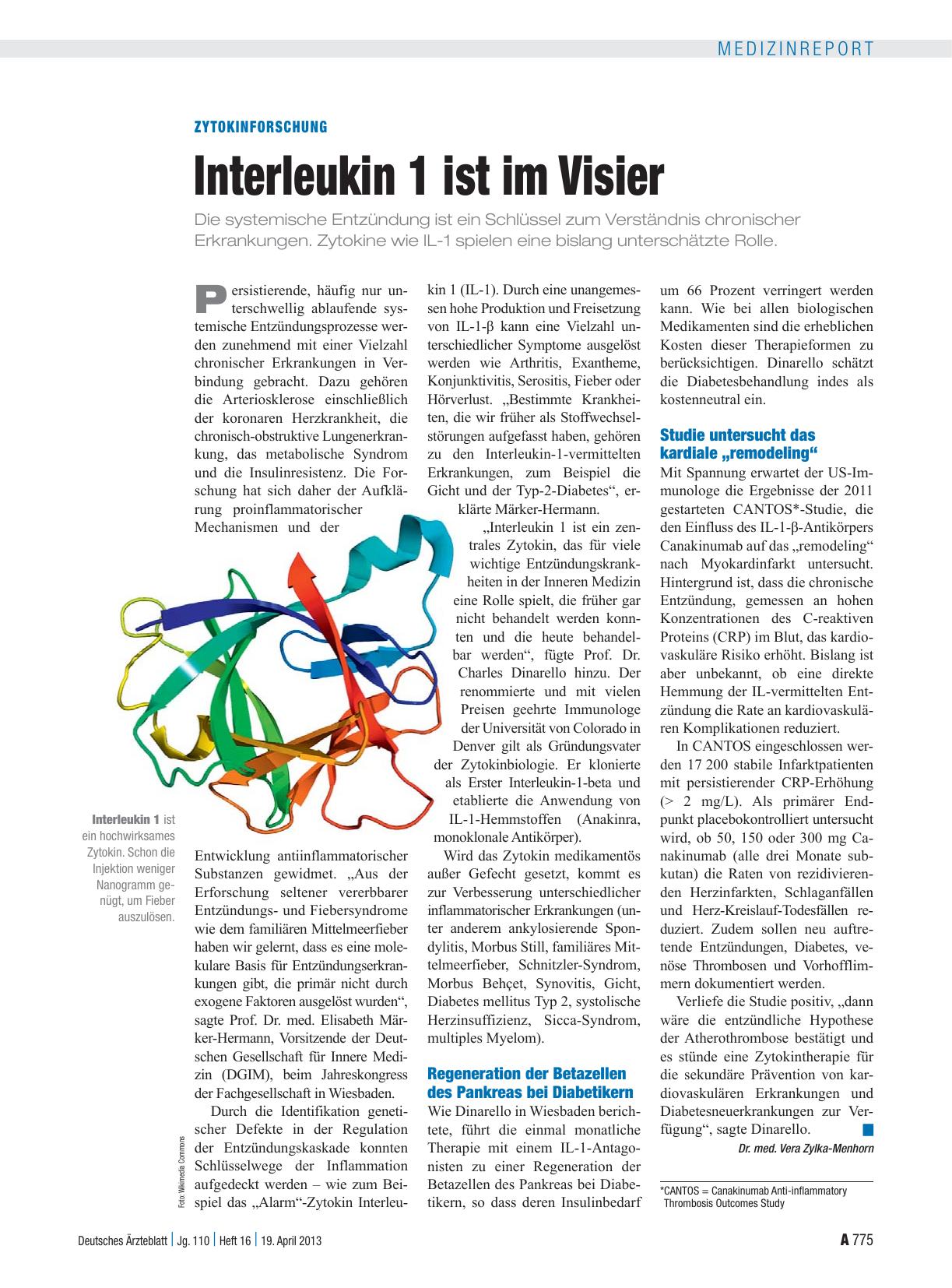 Vorschauseite 1: Zytokinforschung: Interleukin 1 ist im Visier