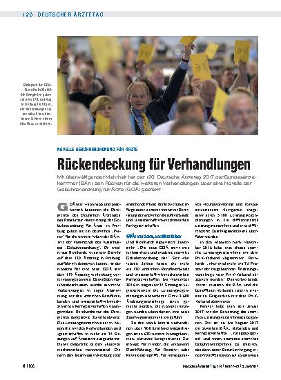 Vorschauseite 1: Novelle Gebührenordnung für Ärzte: Rückendeckung für Verhandlungen