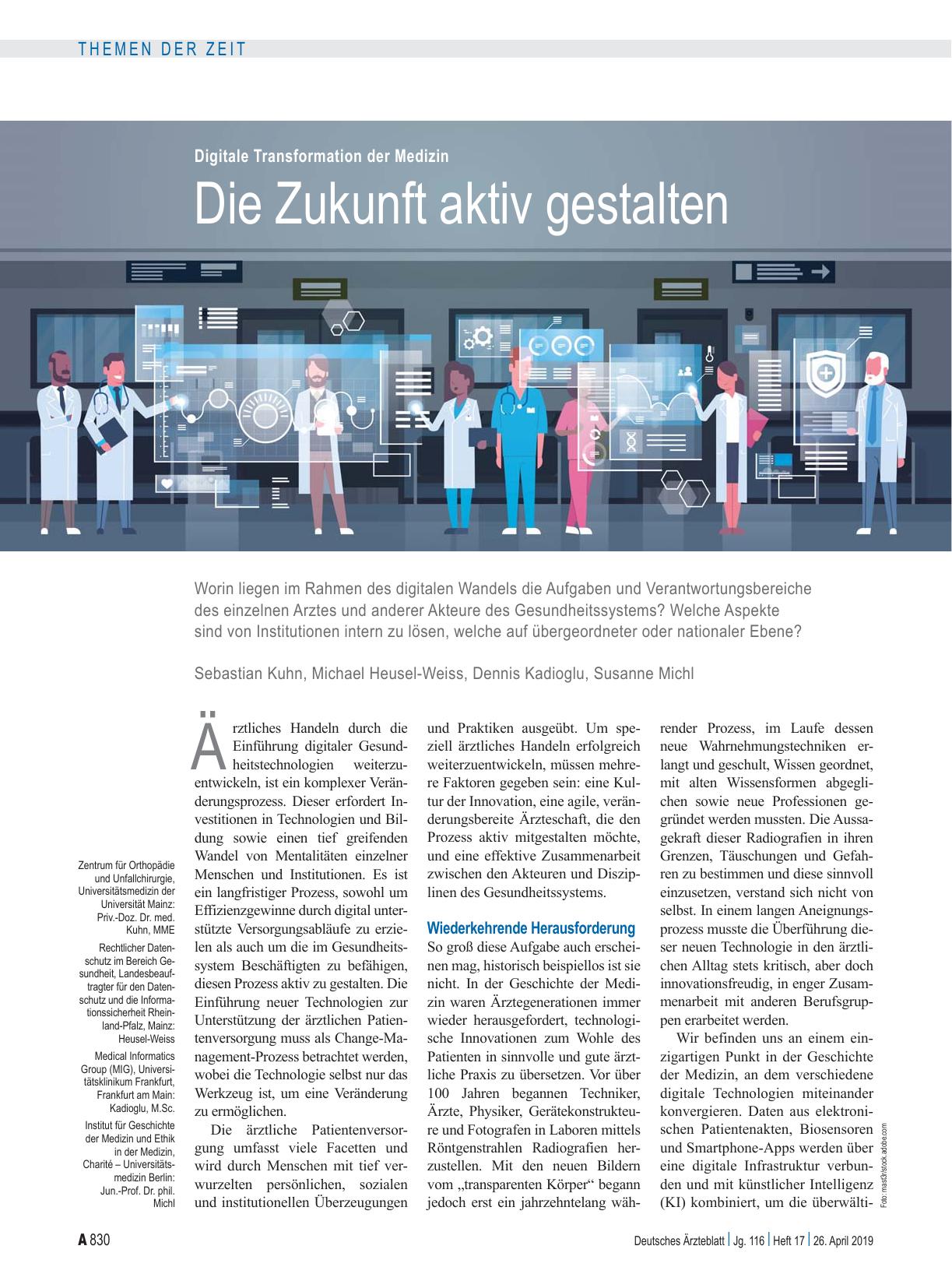 Vorschauseite 1: Digitale Transformation der Medizin: Die Zukunft aktiv gestalten