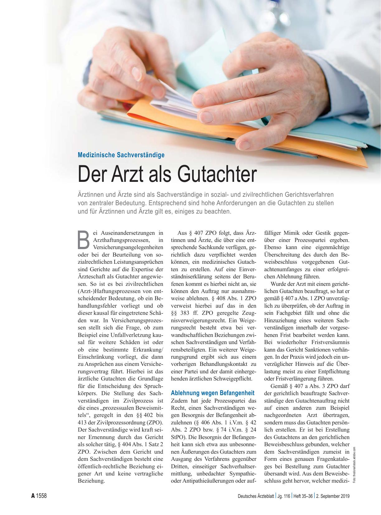 Vorschauseite 1: Medizinische Sachverständige: Der Arzt als Gutachter