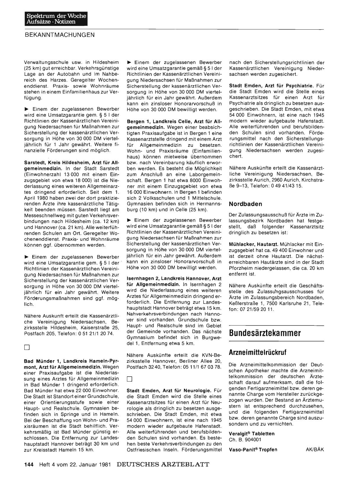 Vorschauseite 1: Bundesärztekammer